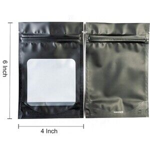 Foil Mylar Stand Up Pouch Bags with Clear Front Zipper For Food Storage Lock 100